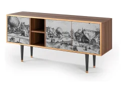 Móvel De Tv* Mueble de TV - 150х69х41 cm - T5 - Country Village, Nogueira Castanho