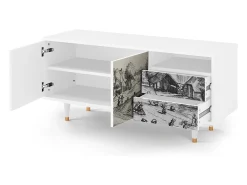 Mueble de TV - 125х56х41 cm - T7 - Country Village, Branco^ Móvel De Tv