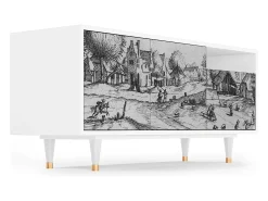 Mueble de TV - 125х56х41 cm - T7 - Country Village, Branco^ Móvel De Tv