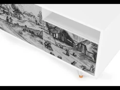 Mueble de TV - 125х56х41 cm - T7 - Country Village, Branco^ Móvel De Tv