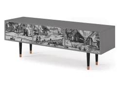 Online Mueble de TV - 170х59х48 cm - T4 - Country Village, Cinza Cinzento