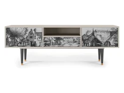 Móvel De Tv* Mueble de TV - 170х59х41 cm - T6 - Country Village, Areia Bege