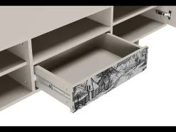 Móvel De Tv* Mueble de TV - 170х59х41 cm - T6 - Country Village, Areia Bege