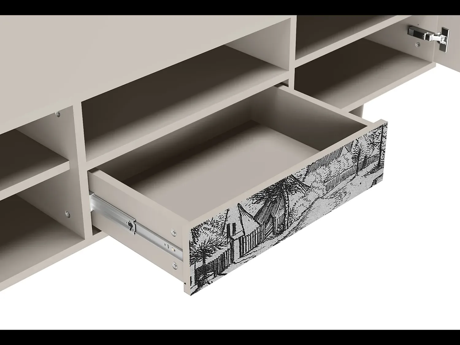 Móvel De Tv* Mueble de TV - 170х59х41 cm - T6 - Country Village, Areia Bege