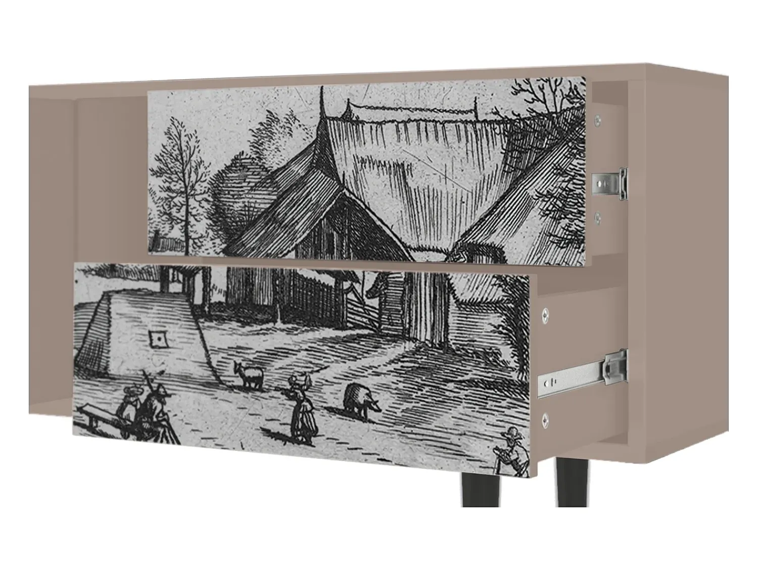 Mueble de TV - 170х69х48 cm - T1 - Country Village, Latte^ Móvel De Tv