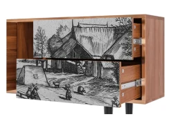 Móvel De Tv* Mueble de TV - 170х69х48 cm - T1 - Country Village, Nogueira Castanho