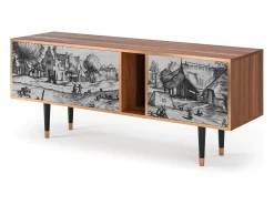 Móvel De Tv* Mueble de TV - 170х69х48 cm - T1 - Country Village, Nogueira Castanho