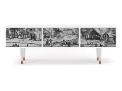 Móvel De Tv| Mueble de TV - 170х59х48 cm - T4 - Country Village, Branco Bege