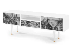 Mueble de TV - 170х59х41 cm - T6 - Country Village, Branco^ Móvel De Tv