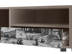 Mueble de TV - 115х59х48 cm - T3 - Country Village, Latte Bege