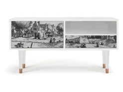Mueble de TV - 115х59х48 cm - T3 - Country Village, Branco^ Móvel De Tv