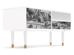 Mueble de TV - 115х59х48 cm - T3 - Country Village, Branco^ Móvel De Tv