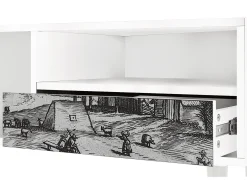 Mueble de TV - 115х59х48 cm - T3 - Country Village, Branco^ Móvel De Tv