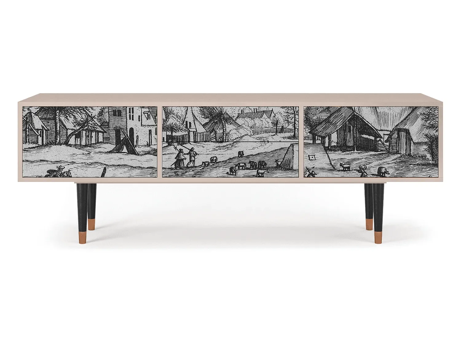 Mueble de TV - 170х59х48 cm - T4 - Country Village, Latte^ Móvel De Tv