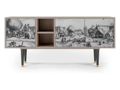 Móvel De Tv* Mueble de TV - 150х69х41 cm - T5 - Country Village, Areia Bege