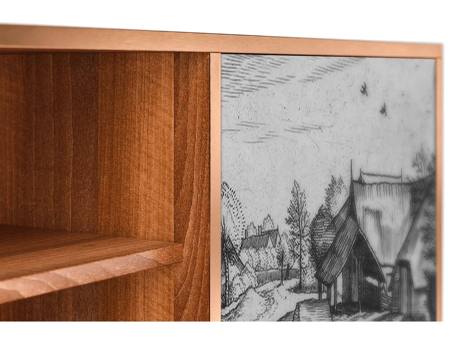 Móvel De Tv* Mueble de TV - 170х69х48 cm - T2 - Country Village, Nogueira Castanho
