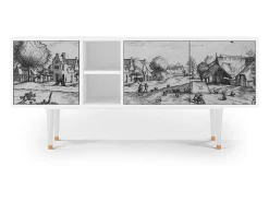 Mueble de TV - 150х69х41 cm - T5 - Country Village, Branco^ Móvel De Tv