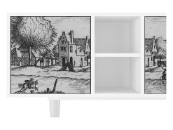Mueble de TV - 150х69х41 cm - T5 - Country Village, Branco^ Móvel De Tv
