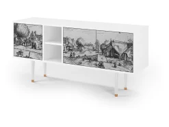Mueble de TV - 150х69х41 cm - T5 - Country Village, Branco^ Móvel De Tv