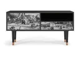 Móvel De Tv| Mueble de TV - 115х59х48 cm - T3 - Country Village, Antracite Cinza antracite