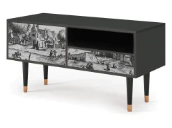 Móvel De Tv| Mueble de TV - 115х59х48 cm - T3 - Country Village, Antracite Cinza antracite