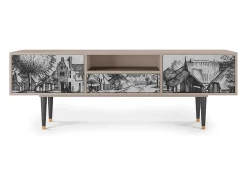 Móvel De Tv| Mueble de TV - 170х59х41 cm - T6 - Country Village, Latte Bege