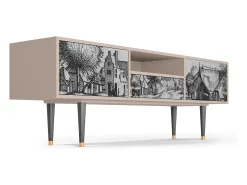Móvel De Tv| Mueble de TV - 170х59х41 cm - T6 - Country Village, Latte Bege