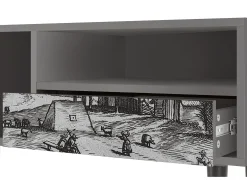 Mueble de TV - 115х59х48 cm - T3 - Country Village, Cinza^ Móvel De Tv