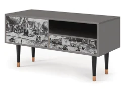 Mueble de TV - 115х59х48 cm - T3 - Country Village, Cinza^ Móvel De Tv