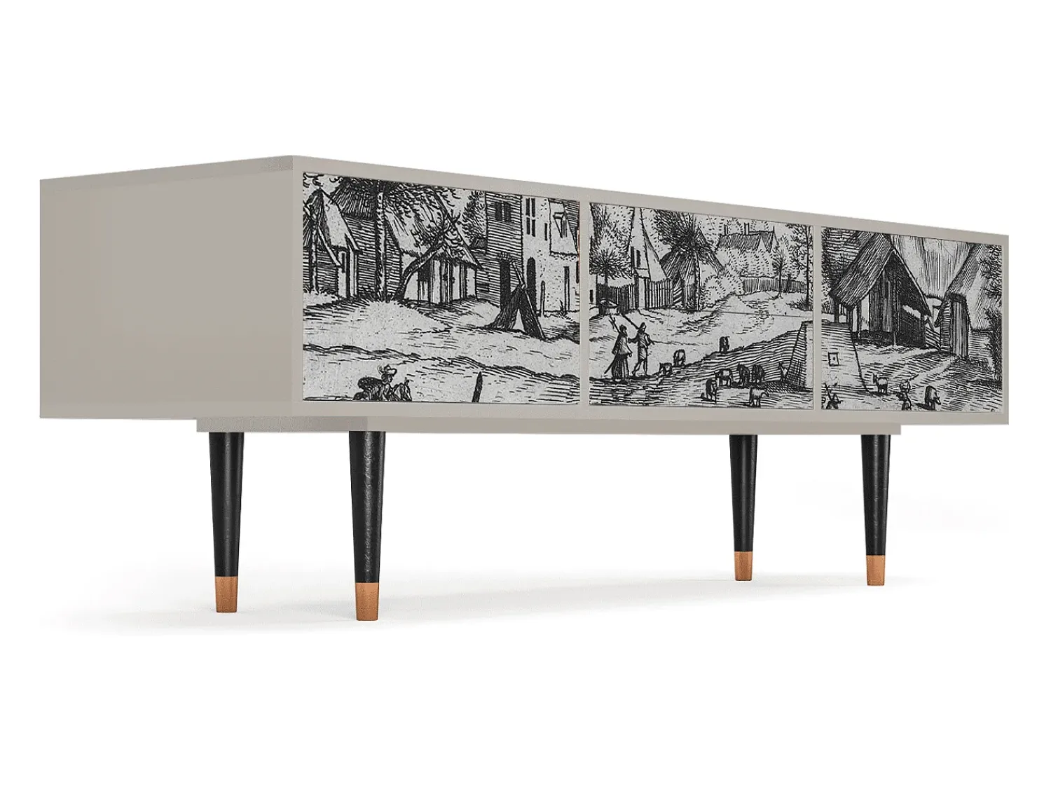 Móvel De Tv* Mueble de TV - 170х59х48 cm - T4 - Country Village, Areia Bege