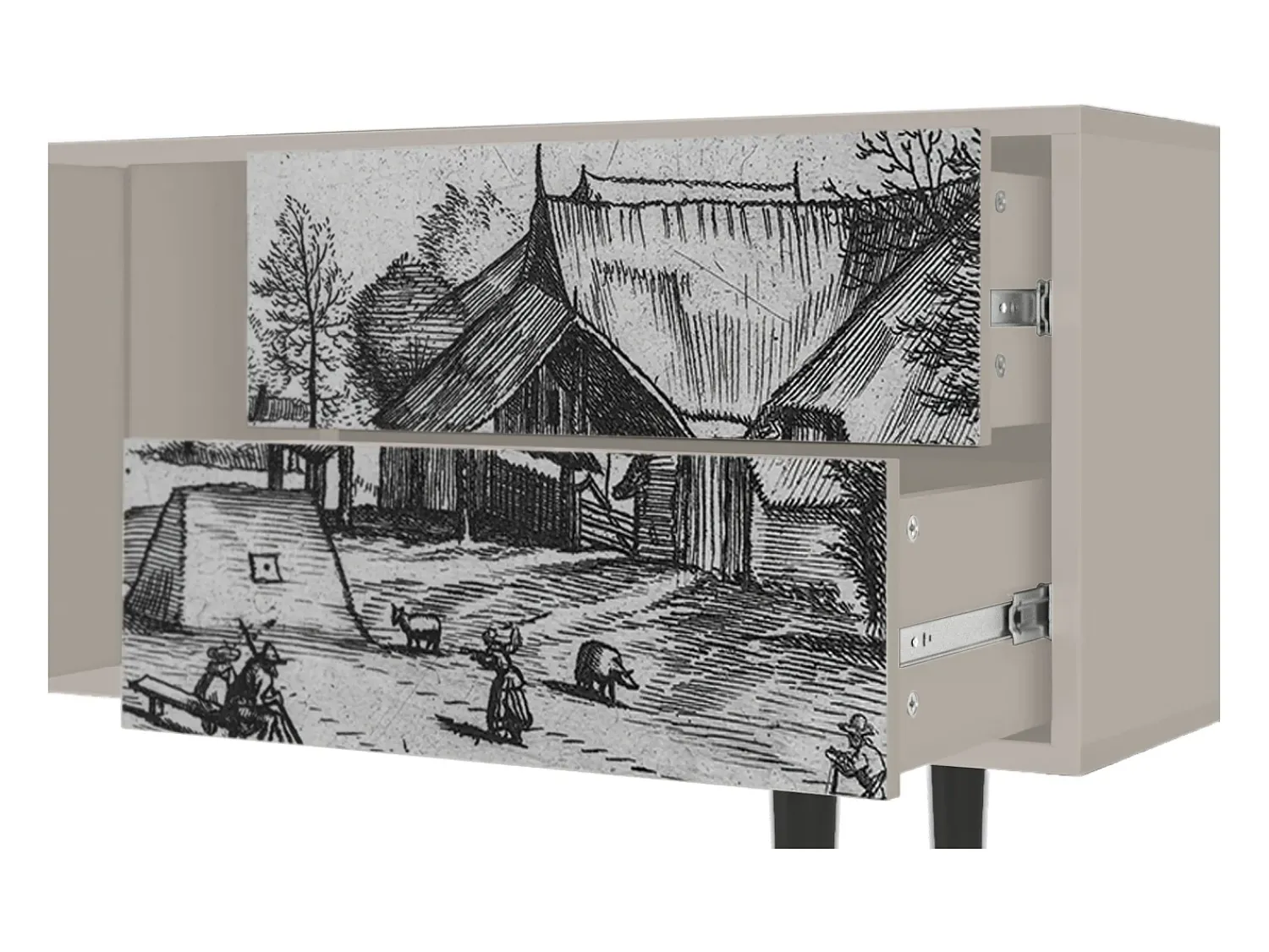 Mueble de TV - 170х69х48 cm - T1 - Country Village, Areia^ Móvel De Tv