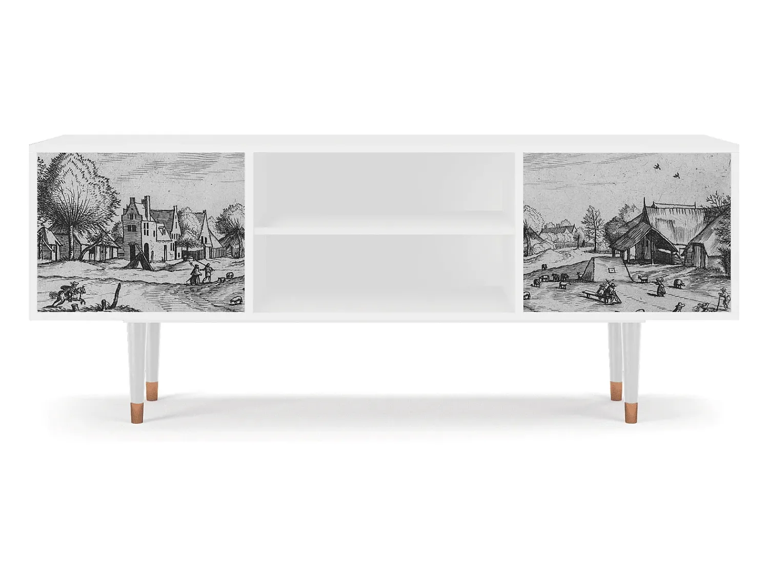 Mueble de TV - 170х69х48 cm - T2 - Country Village, Branco^ Móvel De Tv