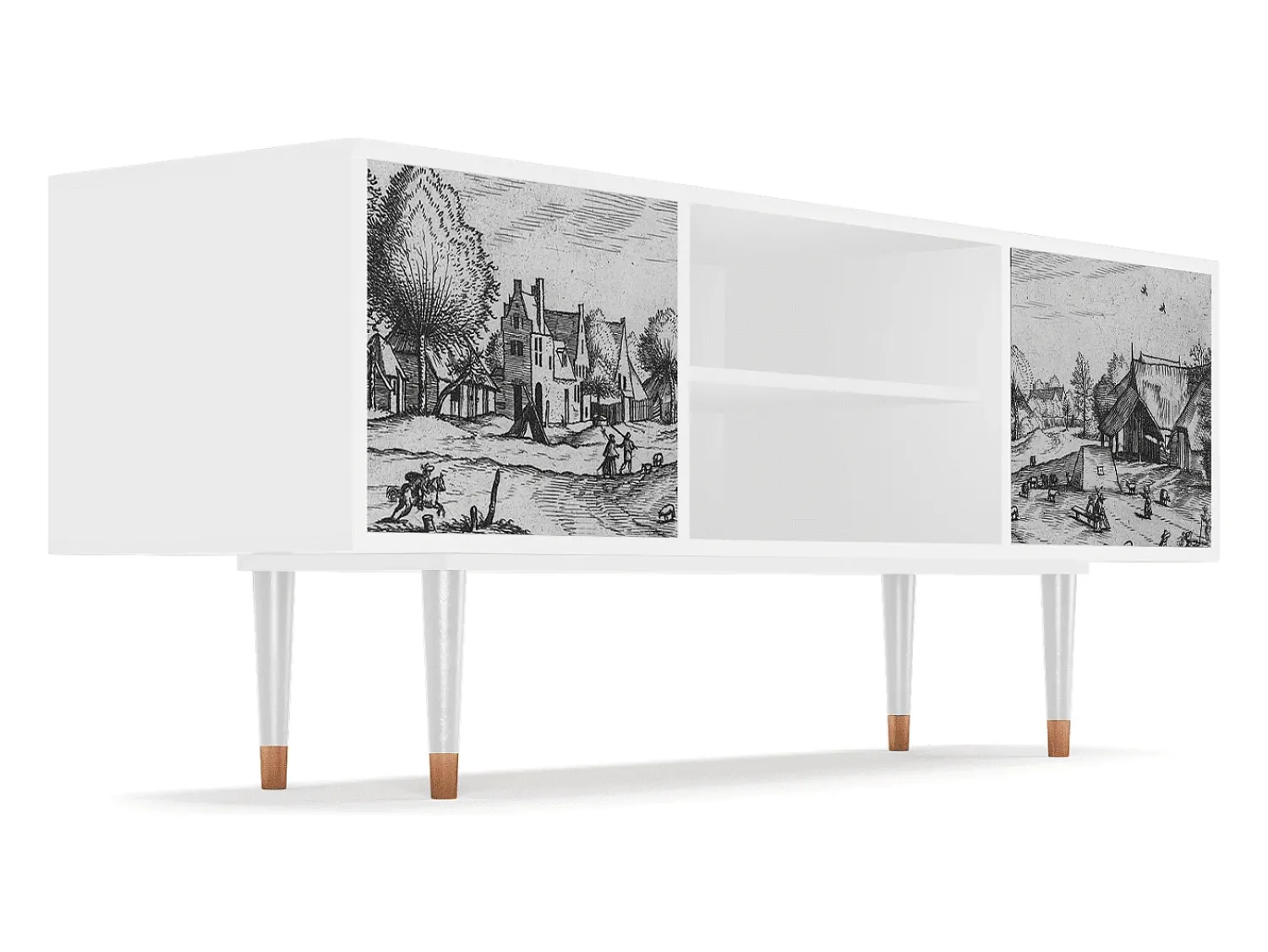 Mueble de TV - 170х69х48 cm - T2 - Country Village, Branco^ Móvel De Tv