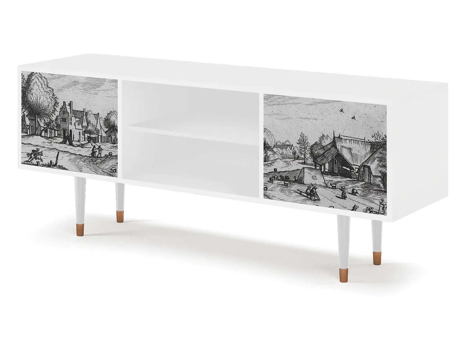 Mueble de TV - 170х69х48 cm - T2 - Country Village, Branco^ Móvel De Tv