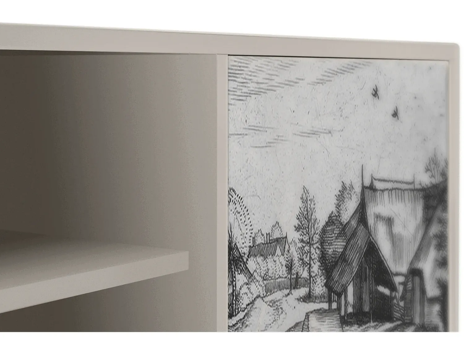 Móvel De Tv| Mueble de TV - 170х69х48 cm - T2 - Country Village, Areia Bege