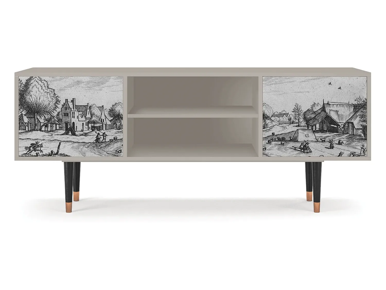 Móvel De Tv| Mueble de TV - 170х69х48 cm - T2 - Country Village, Areia Bege