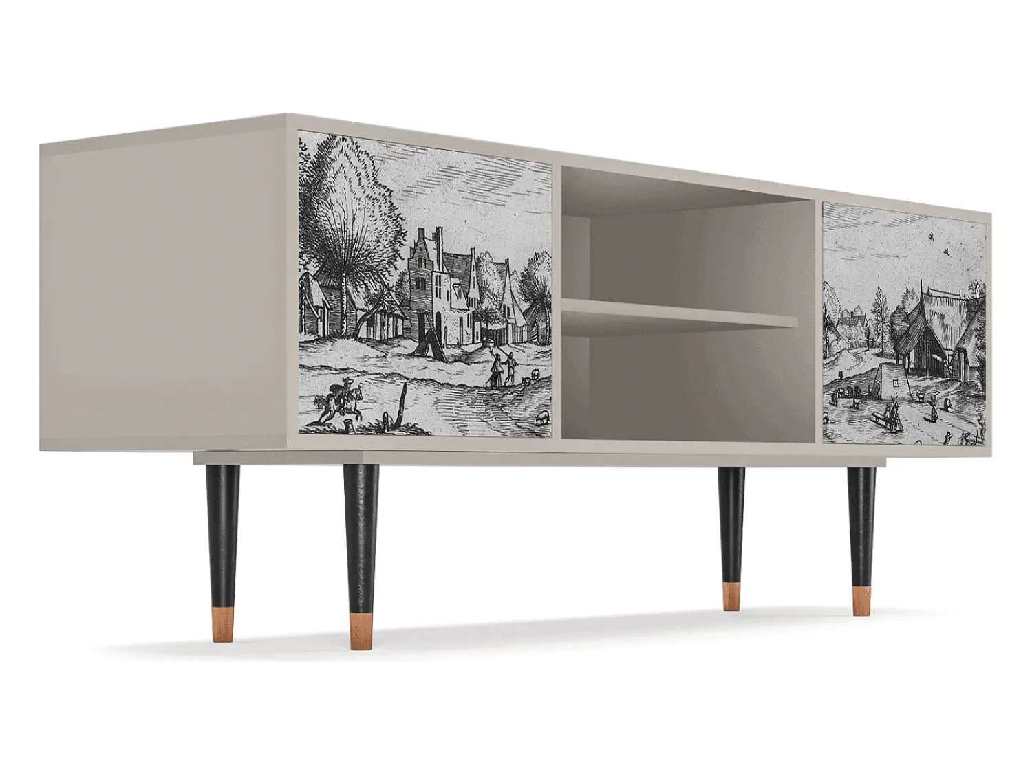 Móvel De Tv| Mueble de TV - 170х69х48 cm - T2 - Country Village, Areia Bege