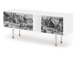 Móvel De Tv* Mueble de TV - 170х69х48 cm - T1 - Country Village, Branco Bege