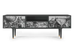 Mueble de TV - 170х59х41 cm - T6 - Country Village, Antracite^ Móvel De Tv