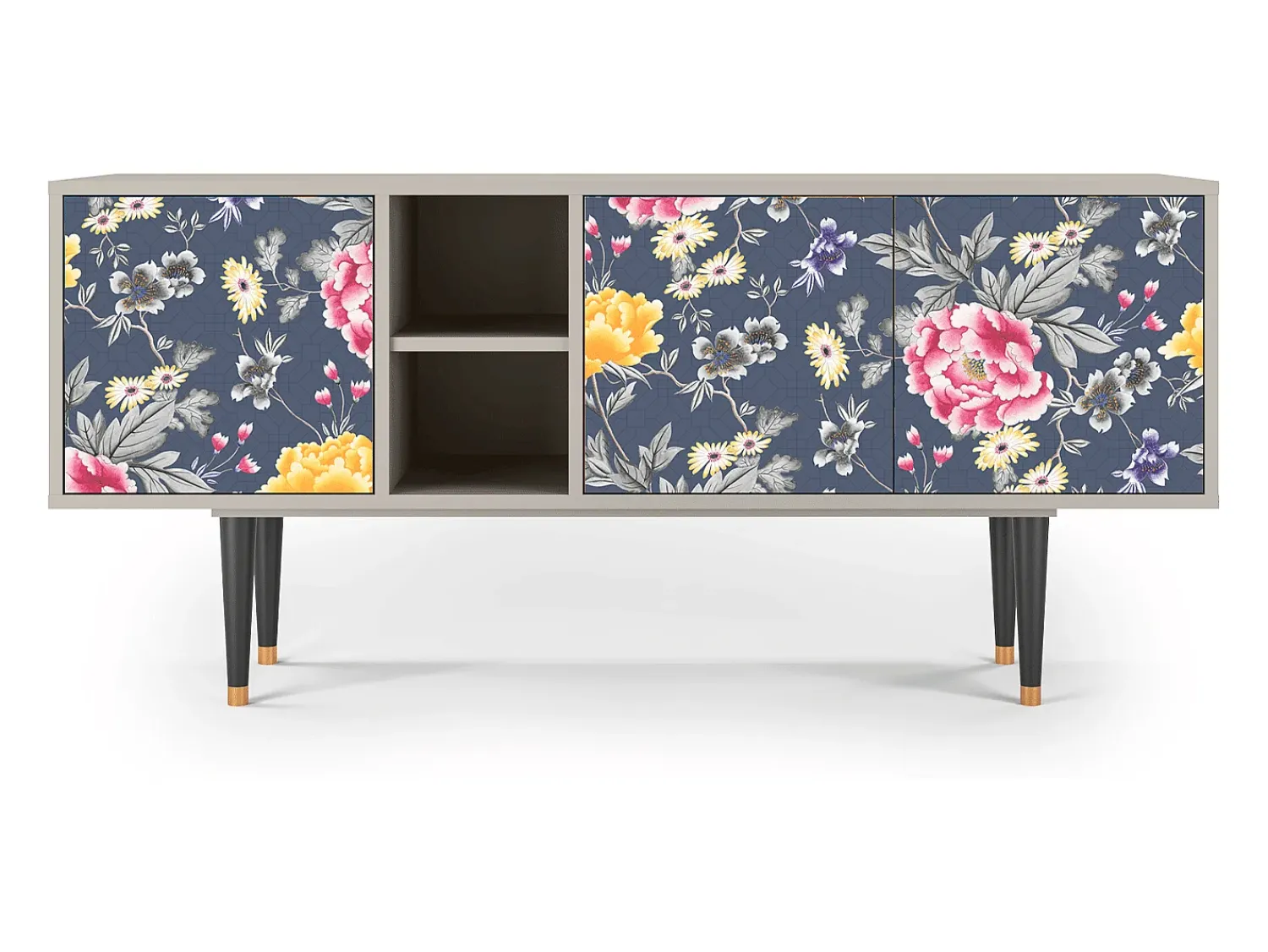 Móvel De Tv| Mueble de TV - 150х69х41 cm - T5 - Dark Flower Bed, Areia Bege