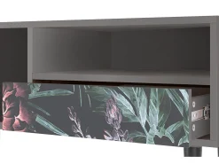 Móvel De Tv| Mueble de TV - 115х59х48 cm - T3 - Dark Peonies, Cinza Cinzento