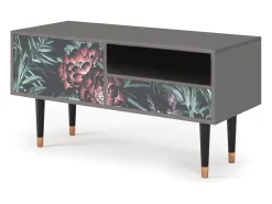 Móvel De Tv| Mueble de TV - 115х59х48 cm - T3 - Dark Peonies, Cinza Cinzento