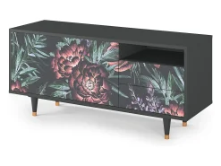 Mueble de TV - 125х56х41 cm - T7 - Dark Peonies, Antracite^ Móvel De Tv