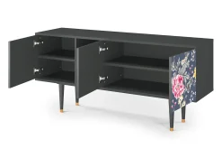 Hot Mueble de TV - 150х69х41 cm - T5 - Dark Flower Bed, Antracite Cinza antracite