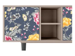 Móvel De Tv| Mueble de TV - 150х69х41 cm - T5 - Dark Flower Bed, Latte Bege