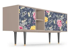 Móvel De Tv| Mueble de TV - 150х69х41 cm - T5 - Dark Flower Bed, Latte Bege