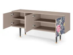 Móvel De Tv| Mueble de TV - 150х69х41 cm - T5 - Dark Flower Bed, Latte Bege