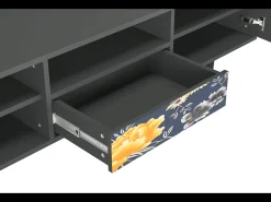 Móvel De Tv* Mueble de TV - 170х59х41 cm - T6 - Dark Flower Bed, Antracite Cinza antracite