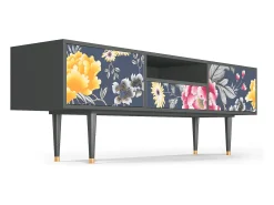 Móvel De Tv* Mueble de TV - 170х59х41 cm - T6 - Dark Flower Bed, Antracite Cinza antracite