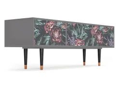 Mueble de TV - 170х59х48 cm - T4 - Dark Peonies, Cinza Cinzento